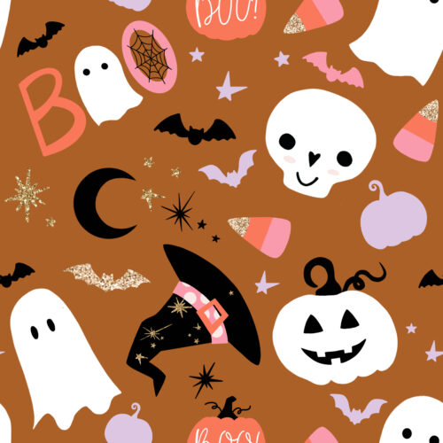 Hip Kid Design - Spooky Cute Halloween on Burnt Orange