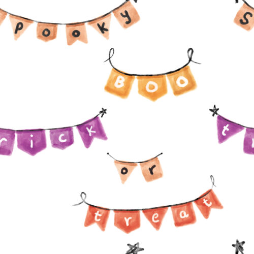 Seamless Gal - Spooky Watercolor Halloween Flags