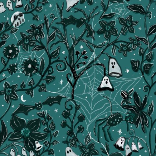Lindsay Anne - Spooky Floral Deep Teal
