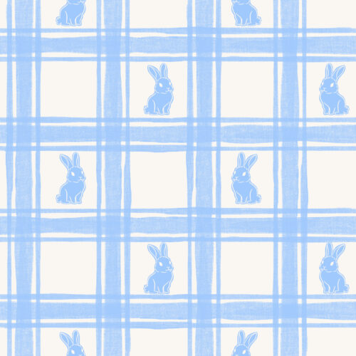Vivie & Ash - Spring Linen Gingham Blue Bunnies