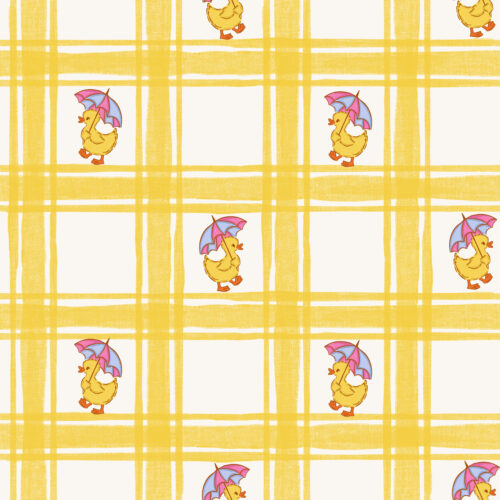 Vivie & Ash - Spring Linen Gingham Yellow Umbrella Duck