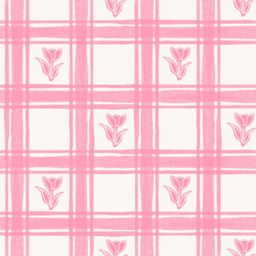 Vivie & Ash - Spring Linen Ginghan Pink Tulips