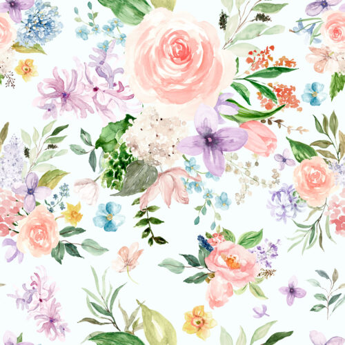 Hip Kid Design - Spring Morning Florals on Icy Blue