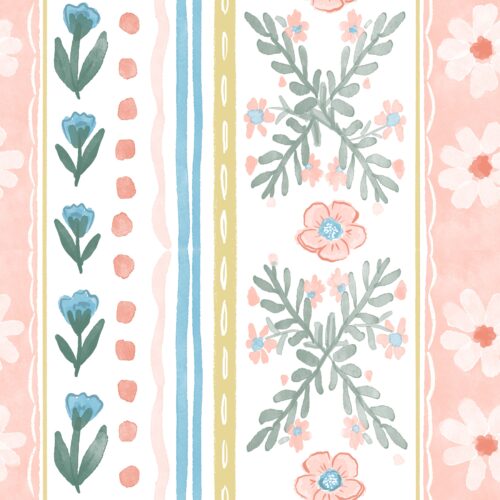 Lindsay Anne - Spring Floral Vertical Stripe