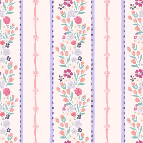 Lindsay Anne - Springtime Floral Bow Stripe