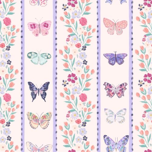 Lindsay Anne - Springtime Flutter Stripe Pink
