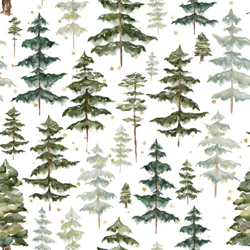 Hip Kid Design - Starry Night Sky Forest White