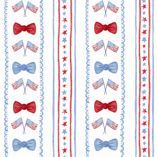 Vivie & Ash - Stars Stripes And Bowsties Blue Gray