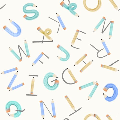 Staying Sharp Alphabet Light Yellow Cream