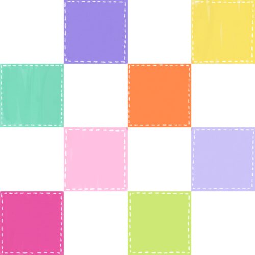 Lindsay Anne - Stitched Checker Multicolor White