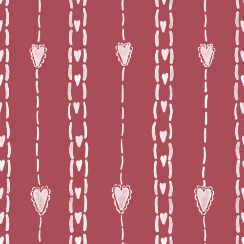 Stitched Heart Stripe Muted Brick