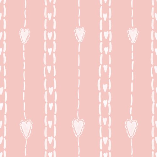 Stitched Heart Stripe Peach