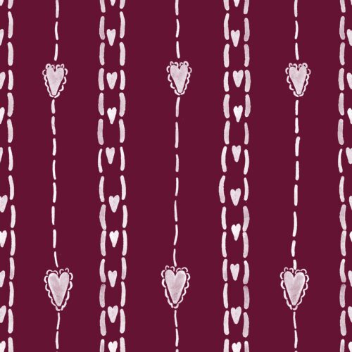 Stitched Heart Stripe Wine