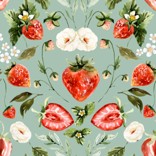 Hip Kid Design - Strawberry Fields on Sage