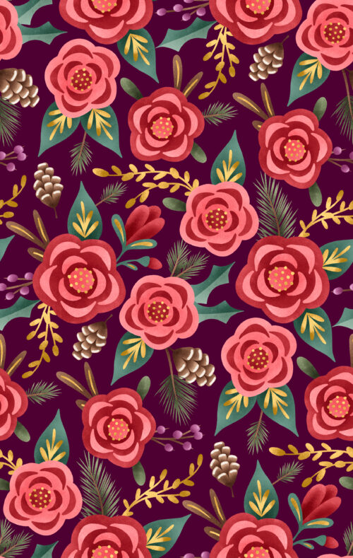 Krystal Winn - Sugar Plum Floral Deep Plum