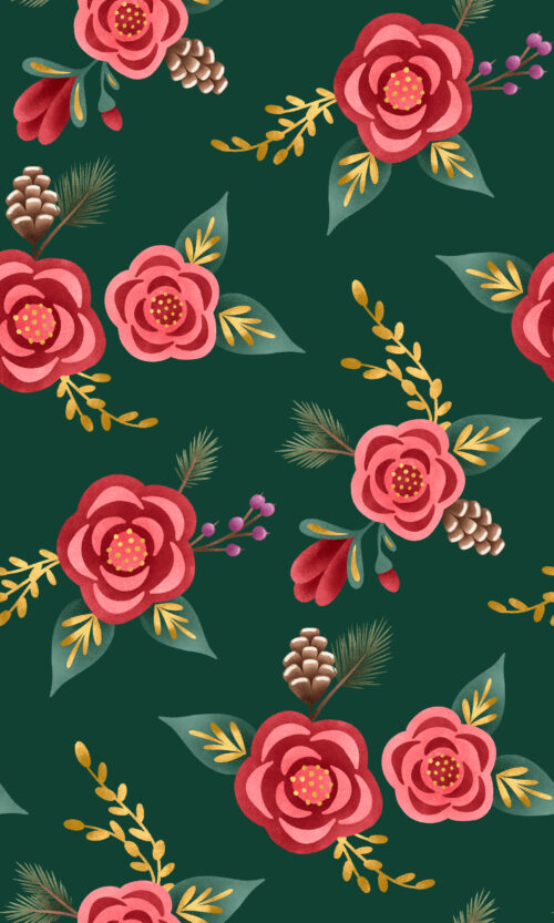 Krystal Winn - Sugar Plum Small Floral Pine