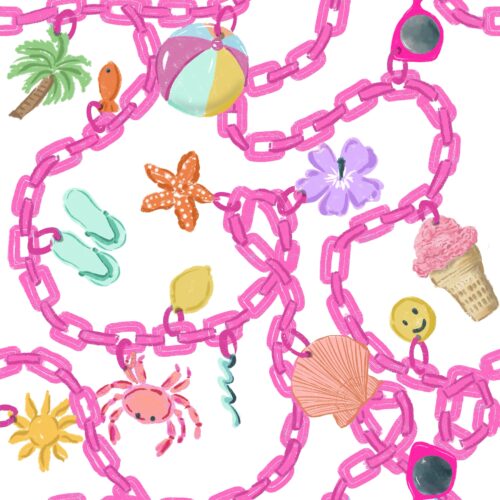 Lindsay Anne - Summer Charm White Pink Chain