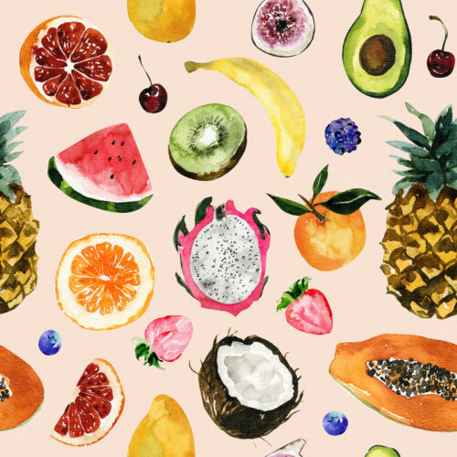 Hip Kid Design - Summer Fruits on Peach