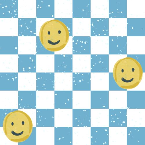 Lindsay Anne - Summer Smiles Check   Wht Blue