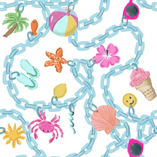 Lindsay Anne - Summer Charm White Blue Chain