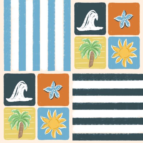 Lindsay Anne - Sun And Surf Striped Icon Check