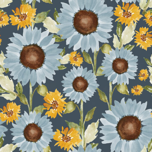 Indy Bloom Designs - Sunflower Feilds In Navy 6x6