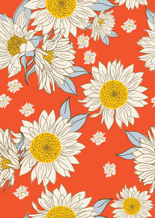 Indy Bloom Designs - Sunflowers In Cherry 01