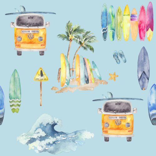 Hip Kid Design - Surf's Up Light Blue (1)