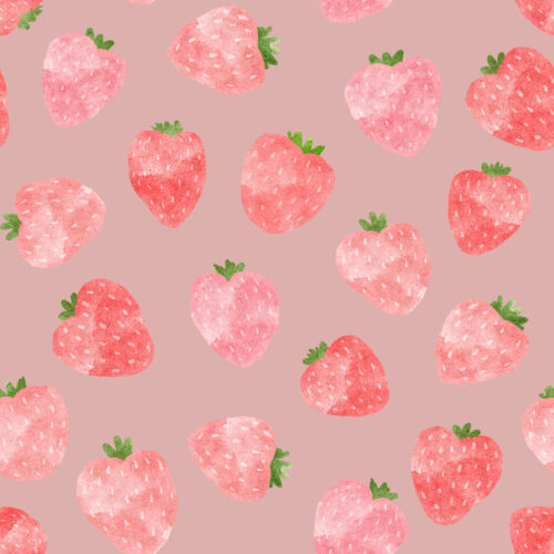 Hip Kid Design - Sweet Strawberries on Dusty Pink