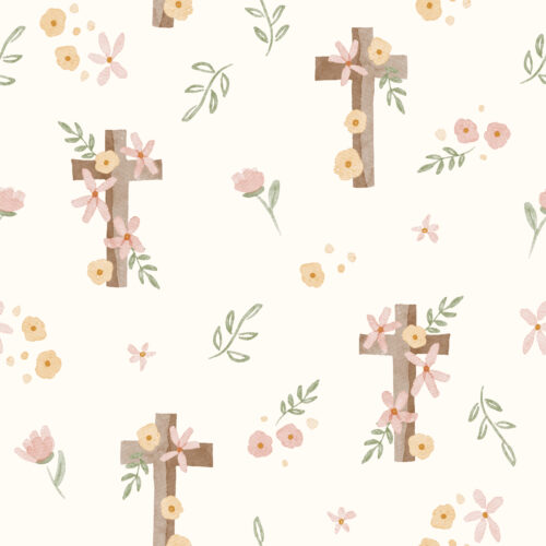 TMM Floral Easter crosses cream
