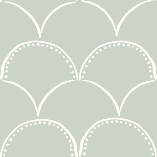 TMM Simple Scallop cream on dusty teal