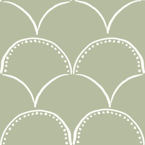 TMM Simple Scallop cream on sage green