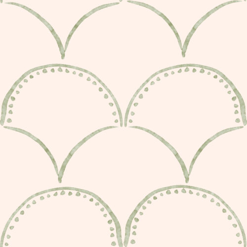 TMM Simple Scallop green on blush