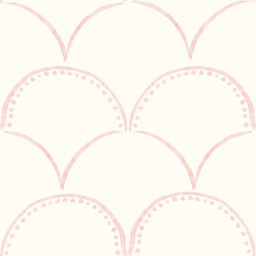 TMM Simple Scallop pink on cream