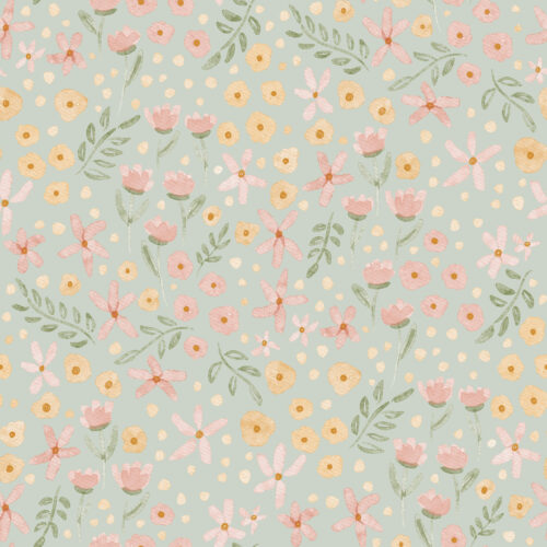 TMM Spring Ditsy floral dusty teal