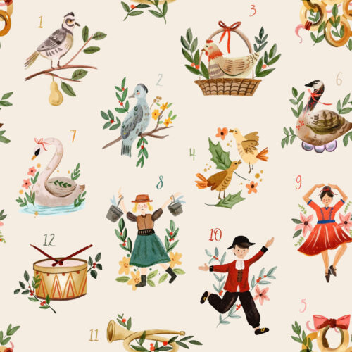 Hip Kid Design - The 12 Days of Christmas on Cream