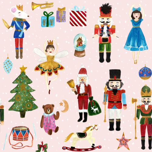 Hip Kid Design - The Nutcracker on Blush Snowfall
