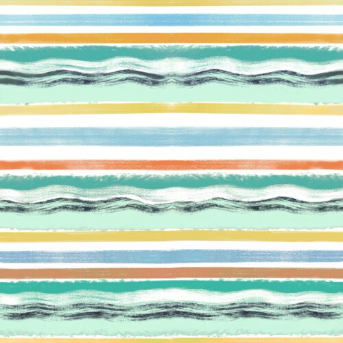 Lindsay Anne - Tidewater Stripe White Multi Aqua