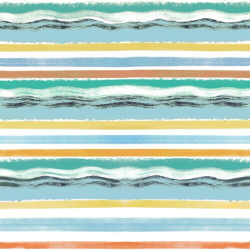 Lindsay Anne - Tidewater Stripe White Multi Turq Blue