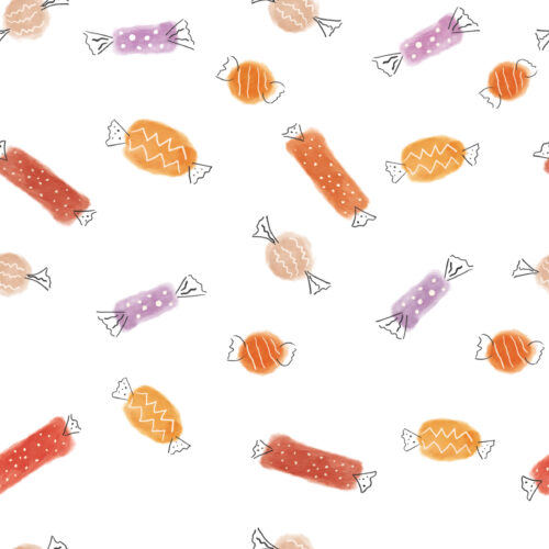 Seamless Gal - Trick Or Treat Watercolor Halloween Candy