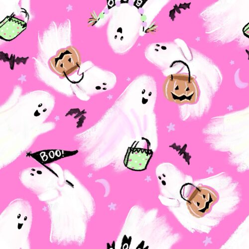 Lindsay Anne - Trick Or Treat Ghosts Hot Pink