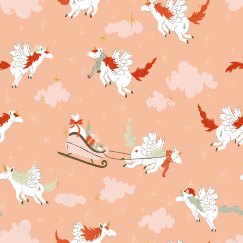 Juniper Row - Unicorn Santa In Peachy Pink