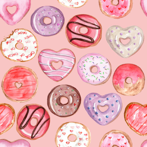 Hip Kid Design - Valentine Donuts on Blush