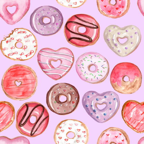 Hip Kid Design - Valentine Donuts on Light Purple