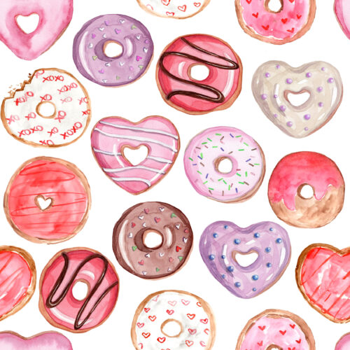 Hip Kid Design - Valentine Donuts on White