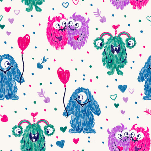 Vivie & Ash - Valentine Monsters White