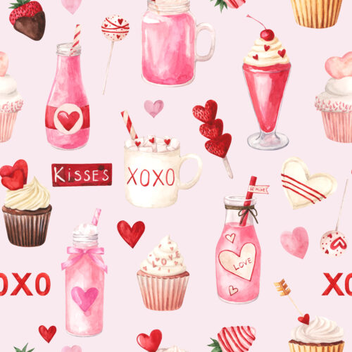 Hip Kid Design - Valentine Sweets and Treats on Amour Pink