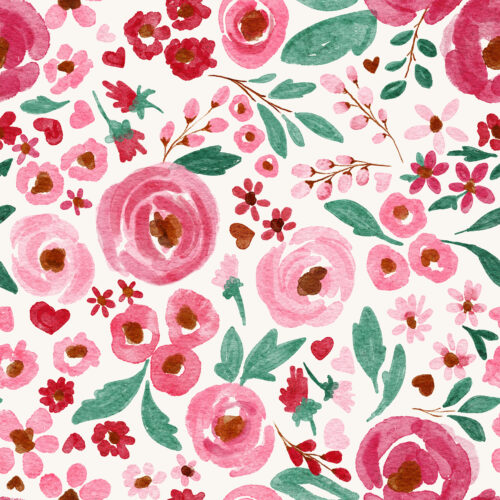 Vivie & Ash - Valentine Watercolor Floral White