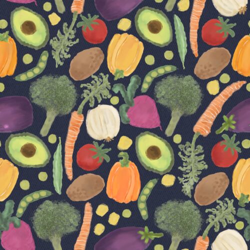 Lindsay Anne - Veggies Navy Twill