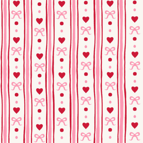 Vivie & Ash - Vertical Heart Bow Stripe Dots